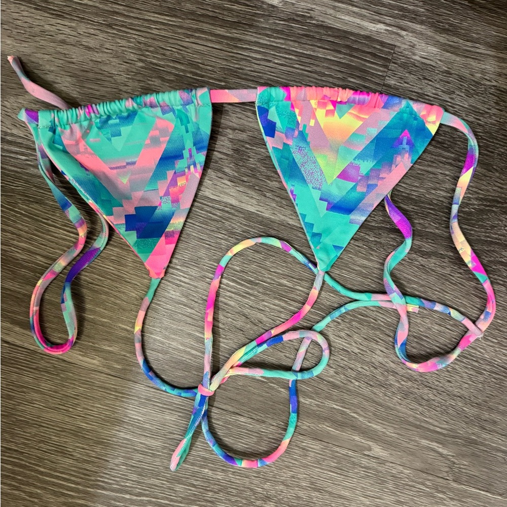 TeenyB Bikini Top Size XS Electric Pastel Abstract